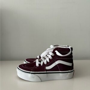Vans Kids High-Top Sneakers - Burgundy and White
